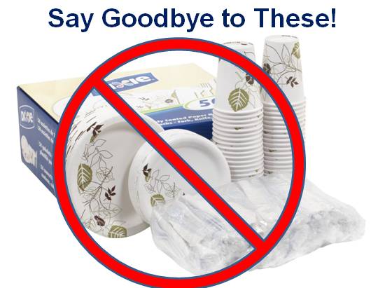 Do Not Use Disposable Plates Dishes Cups Paper Napkins