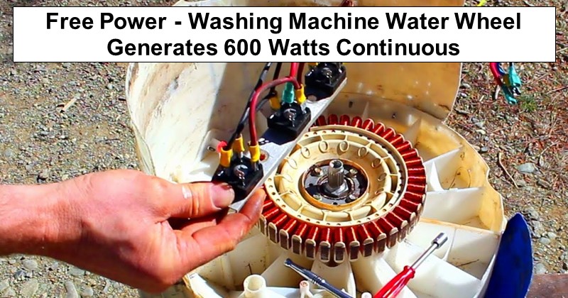 DIY Washing Machine Water Wheel Generator