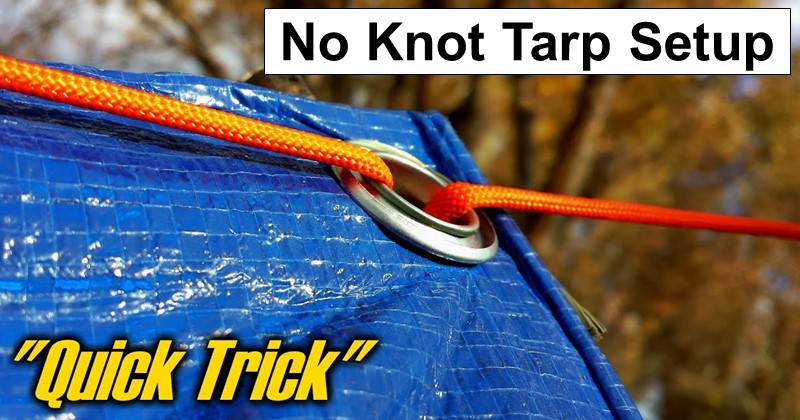 No Knot Tarp Setup