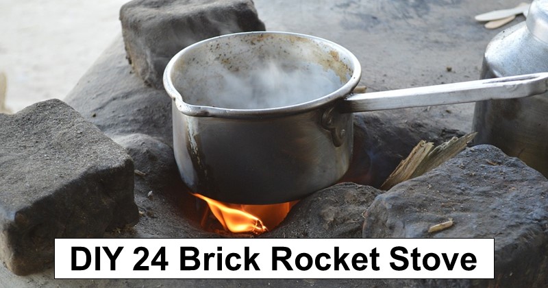 DIY 24 Brick Rocket Stove