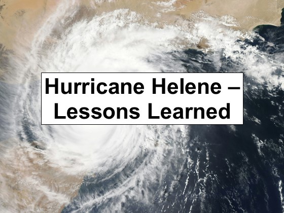 Hurricane Helene – What Can We Learn?