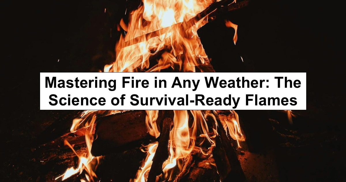 Mastering Fire in Any Weather: The Science of Survival-Ready Flames