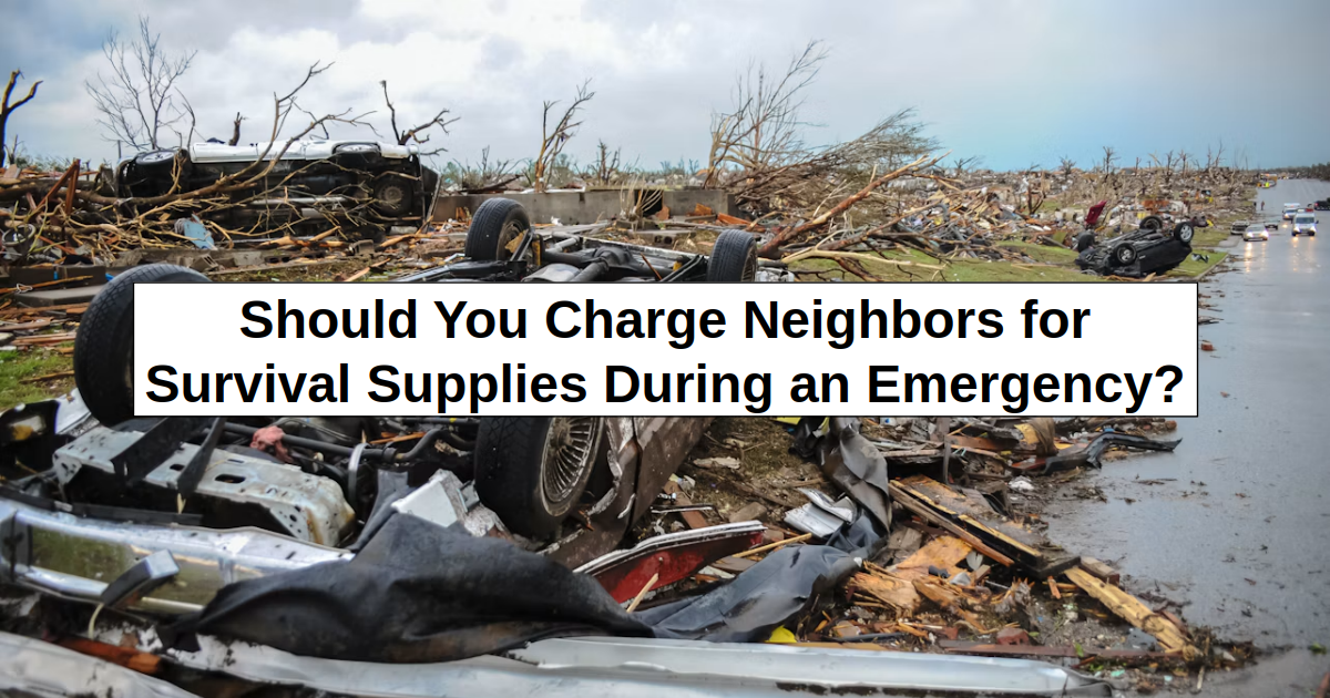 Should You Charge Neighbors for Survival Supplies During an Emergency?